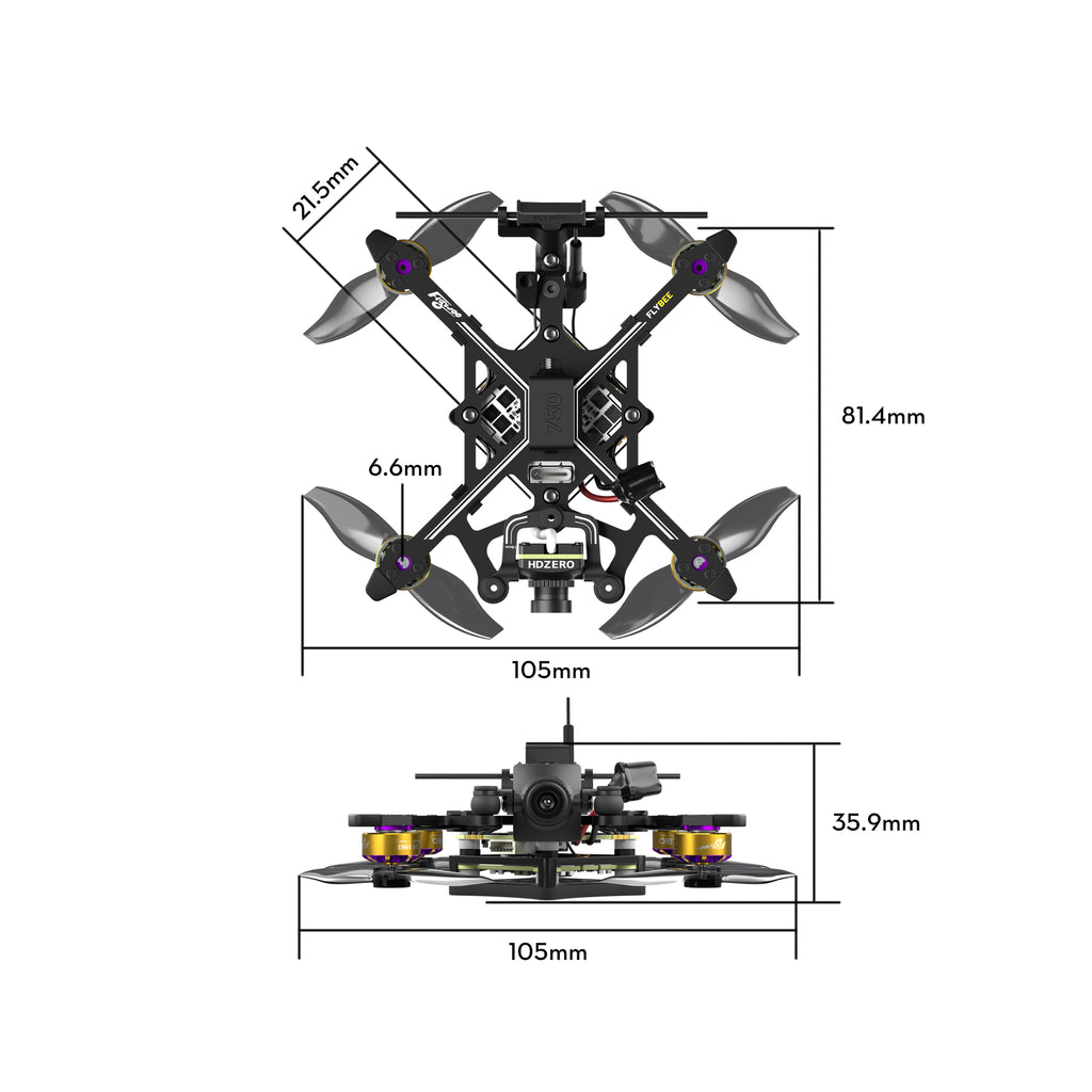 Flybee 20 HDZero 2S Ultralight FPV Drone-FLYWOO