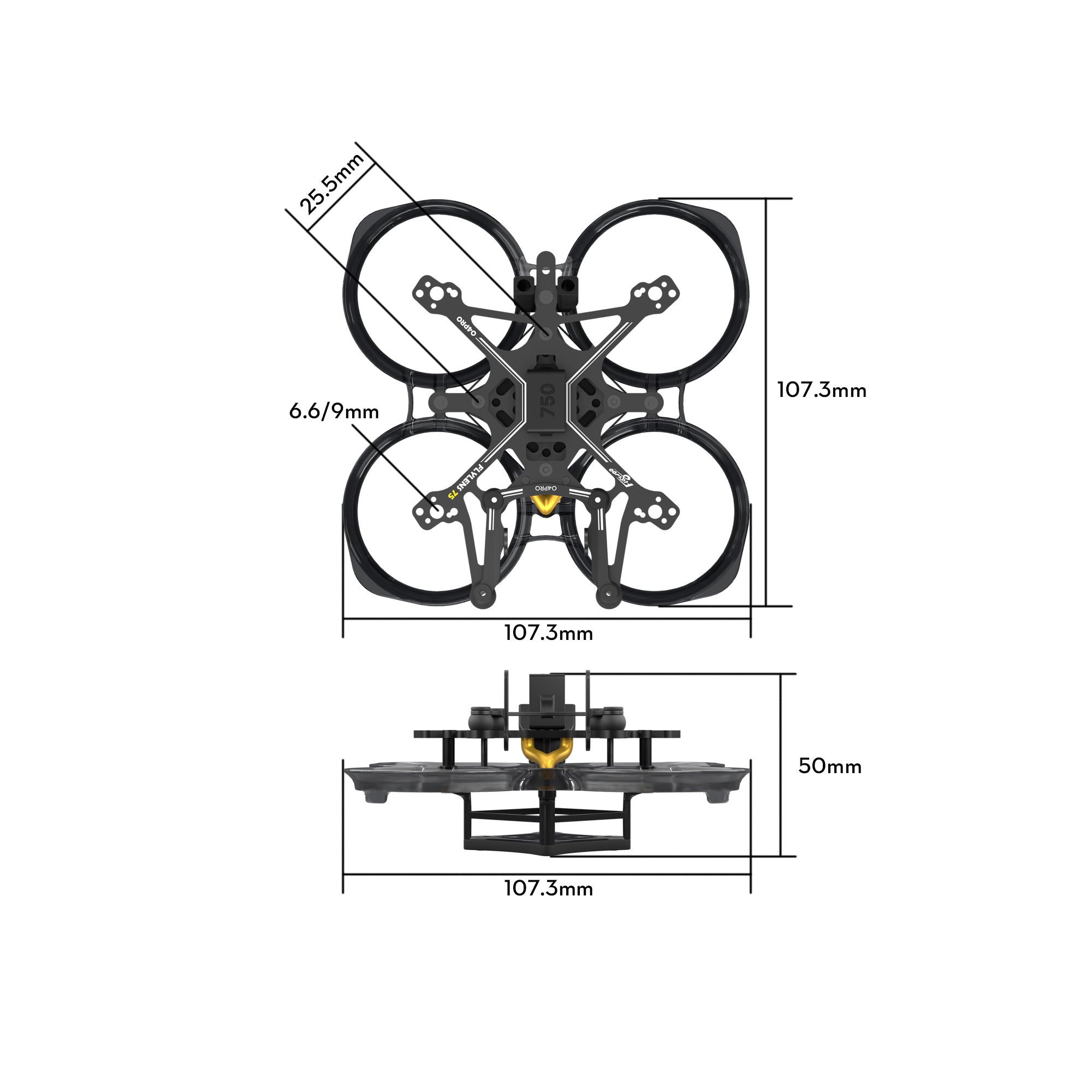FlyLens 75 Frame kit  O3 \ O4 \ O4pro-FLYWOO