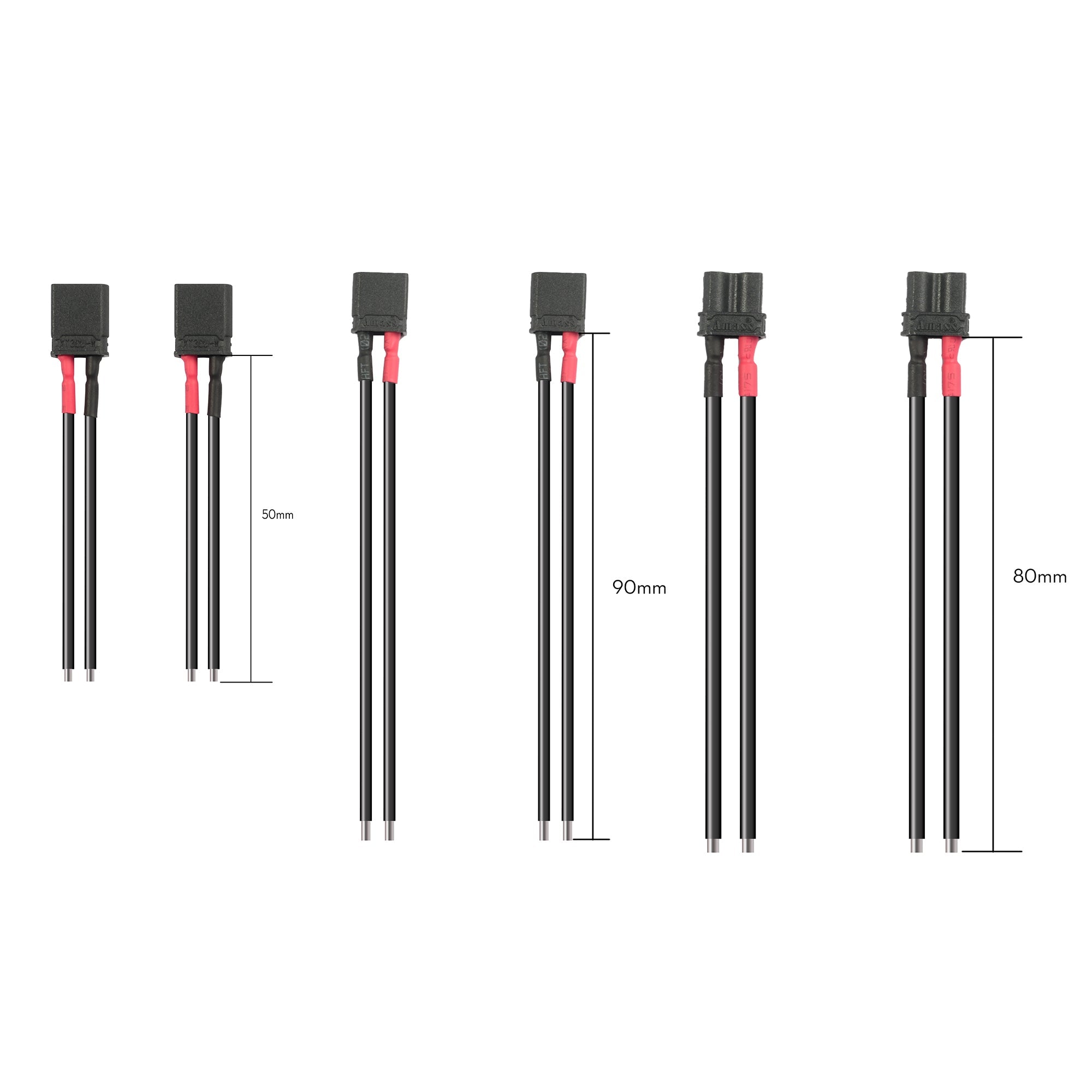 Flywoo 黑色 XT30U 50／80／90mm 延長線官方商品圖