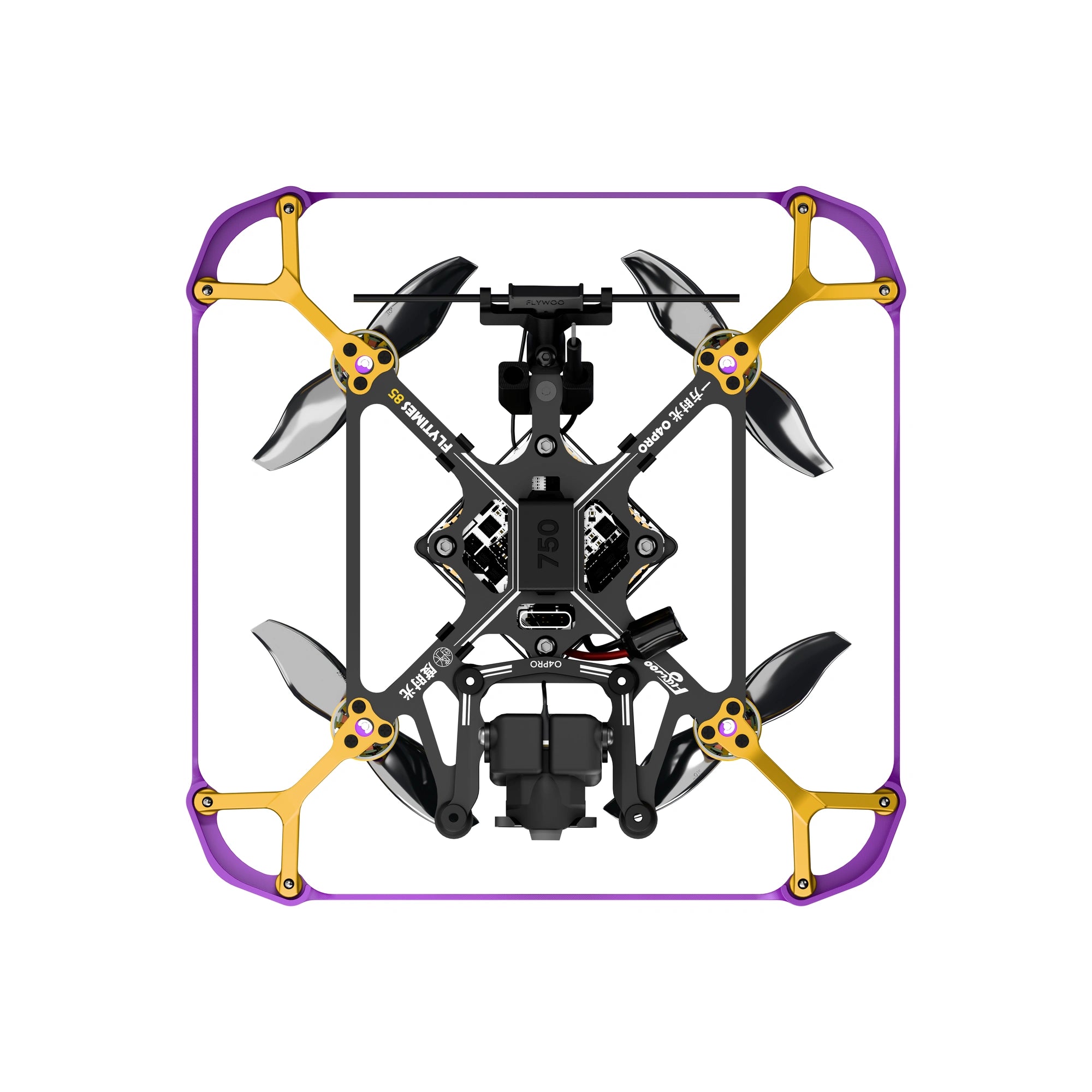FLYWOO Flytimes 85 HD O4 Wide 2S Micro FPV Drone camera mount and electronics close-up