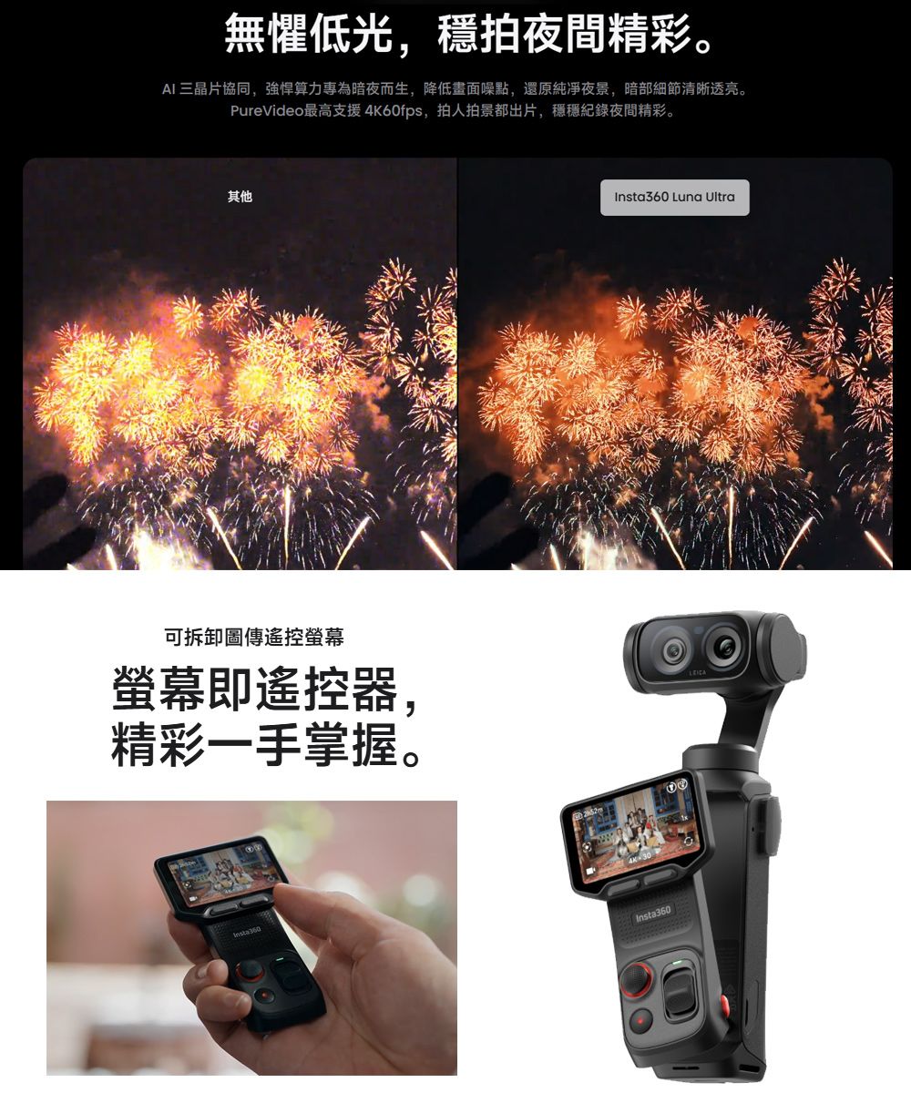 Insta360 Luna Ultra 雙鏡頭雲台相機