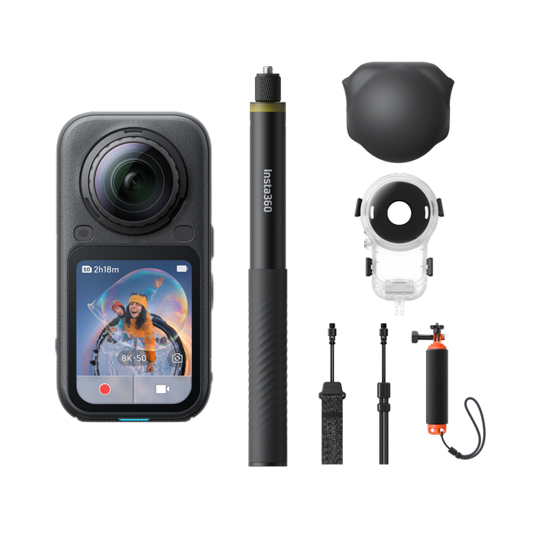 Insta360 X6 全隱形潛水殼套裝配置圖