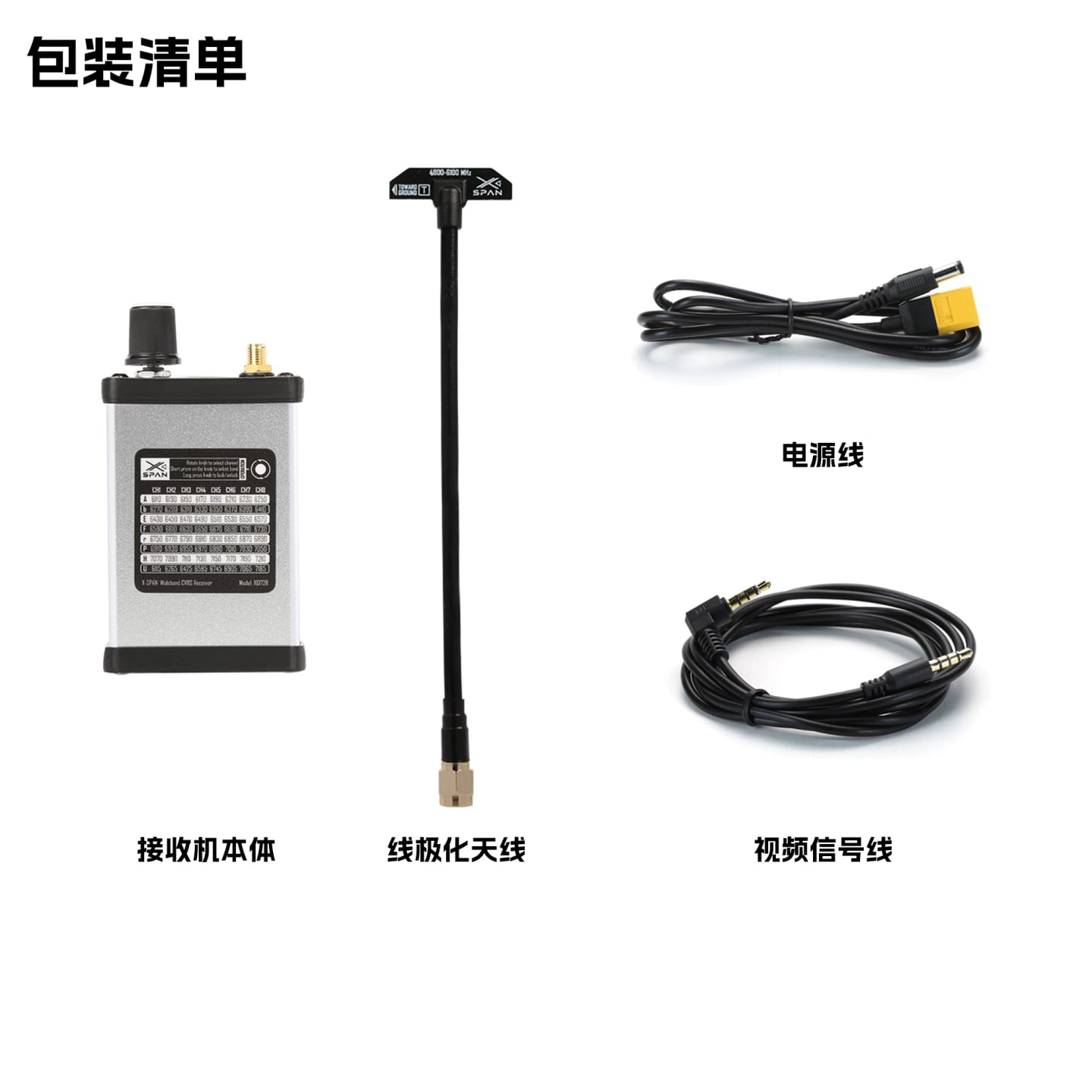 RUSHFPV 4.8-6.1G超寬頻段線極化天線套裝穿越機固定翼接收機 商品圖片 1