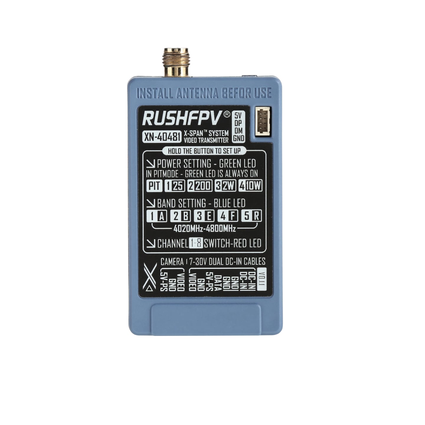 RUSHFPV XSPAN 4G-4.8G 10W氮化鎵圖傳套裝圓極化天線穿越機 商品圖片 2