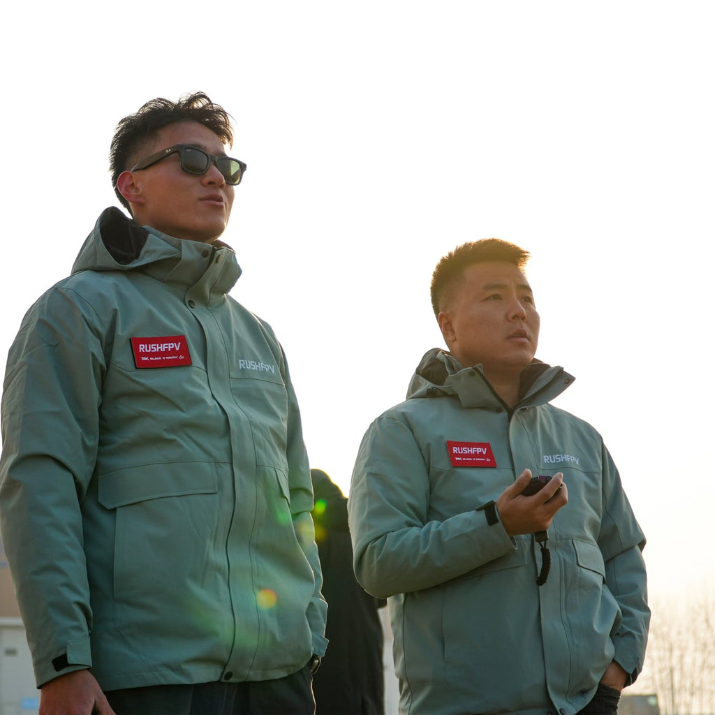 RUSHFPV 衝鋒衣穿越機 無人機定製防水加絨戶外厚外套男女豆青色 商品圖片 1