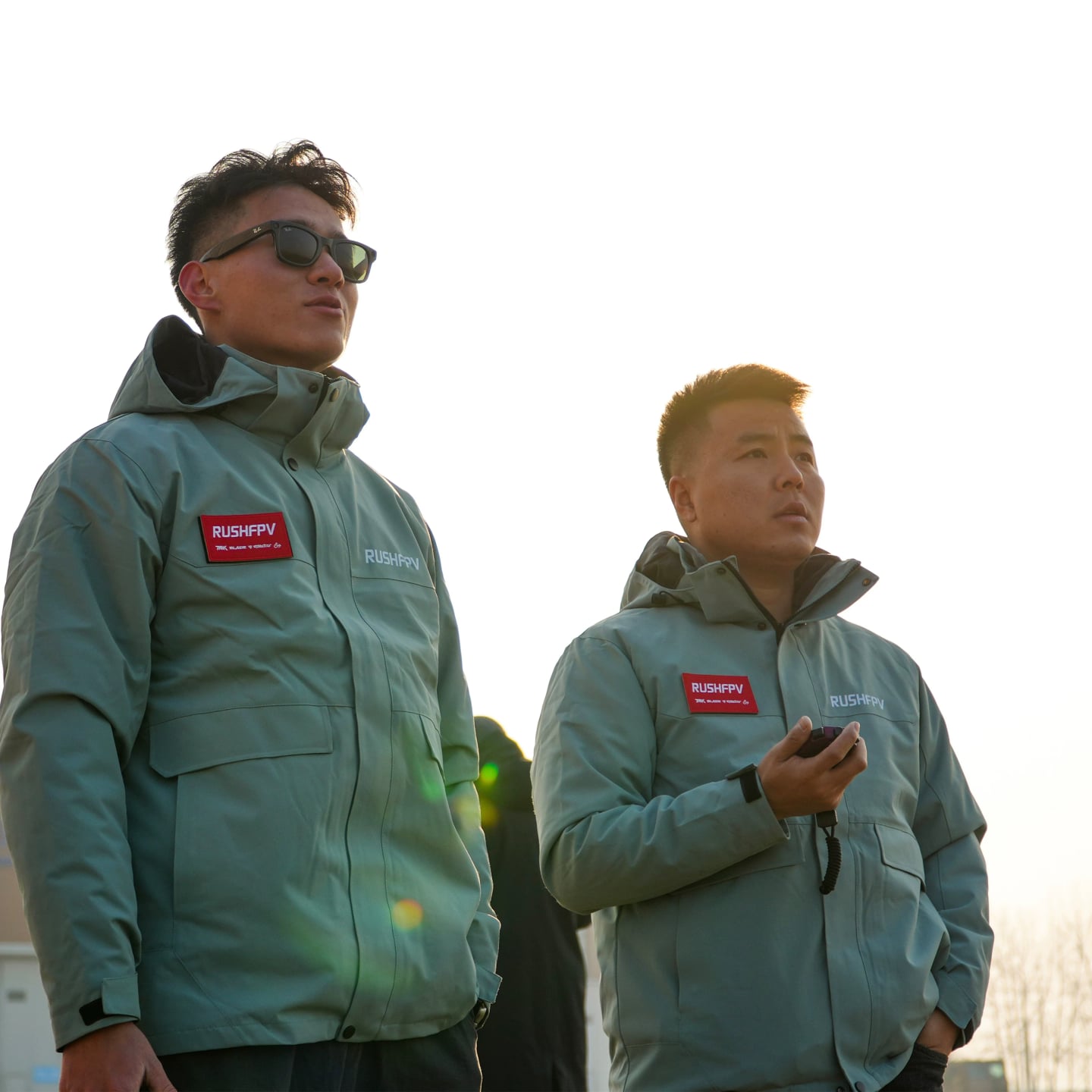 RUSHFPV 衝鋒衣穿越機 無人機定製防水加絨戶外厚外套男女豆青色 商品圖片 1