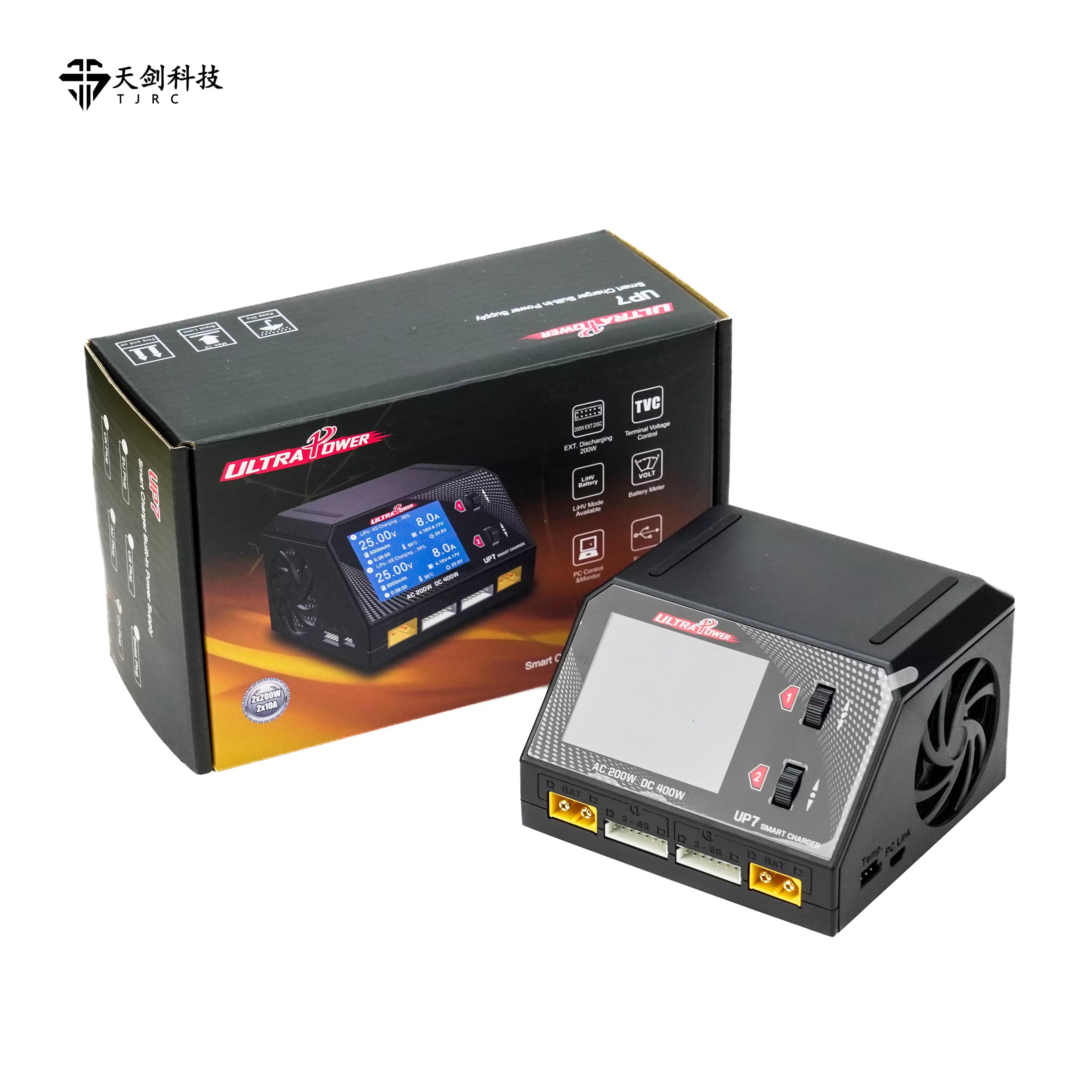 飛騰UP7中文雙通道智能平衡穿越機鋰電池充電器400W10A